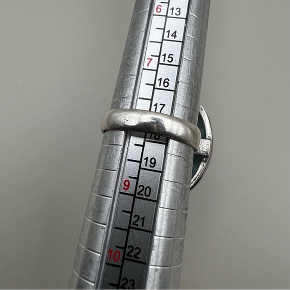 New Amazonite Stone Crystal Silver Overlay Ring Size 8 - Picture 3 of 5